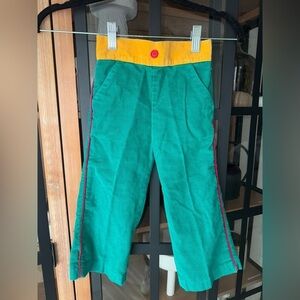 Vintage 80s Buster Brown toddler pants trousers corduroy highrise boy colorblock